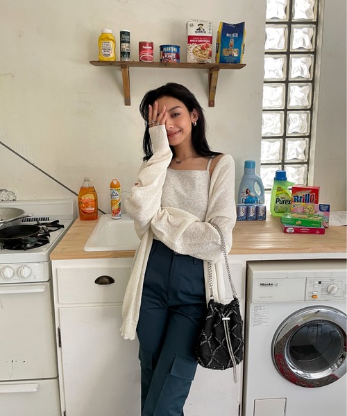 EPIMI E'PIMMY（エピミエピミー）の「スラブオーバーカーディガン（カーディガン/ボレロ・レディース・ピンク/ブルー/オフホワイト/ブラック・MEDIUM）」の11枚目の写真