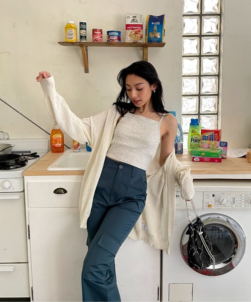 EPIMI E'PIMMY（エピミエピミー）の「スラブオーバーカーディガン（カーディガン/ボレロ・レディース・ピンク/ブルー/オフホワイト/ブラック・MEDIUM）」の13枚目の写真