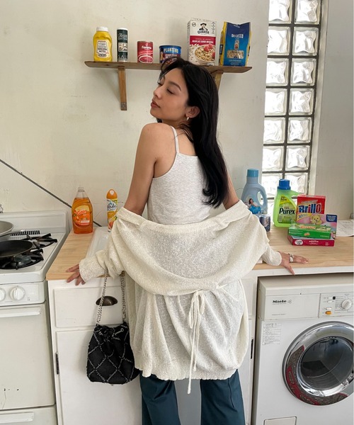 EPIMI E'PIMMY（エピミエピミー）の「スラブオーバーカーディガン（カーディガン/ボレロ・レディース・ピンク/ブルー/オフホワイト/ブラック・MEDIUM）」の16枚目の写真