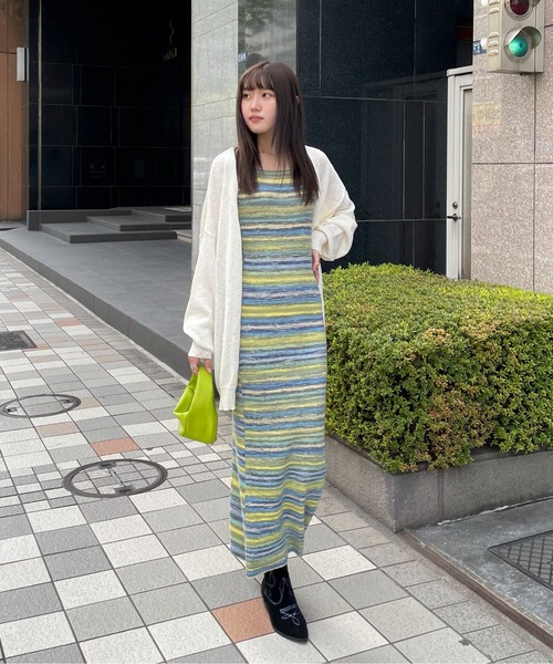 EPIMI E'PIMMY（エピミエピミー）の「スラブオーバーカーディガン（カーディガン/ボレロ・レディース・ピンク/ブルー/オフホワイト/ブラック・MEDIUM）」の18枚目の写真