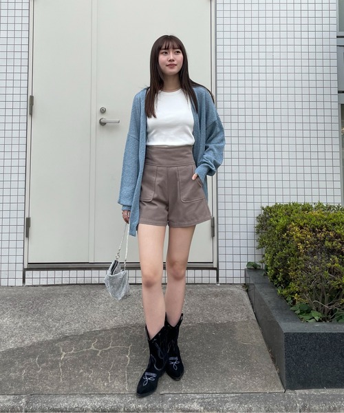 EPIMI E'PIMMY（エピミエピミー）の「スラブオーバーカーディガン（カーディガン/ボレロ・レディース・ピンク/ブルー/オフホワイト/ブラック・MEDIUM）」の22枚目の写真