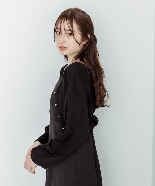 ハートボタンクロップドカーディガン（カーディガン/ボレロ）｜OLIVE