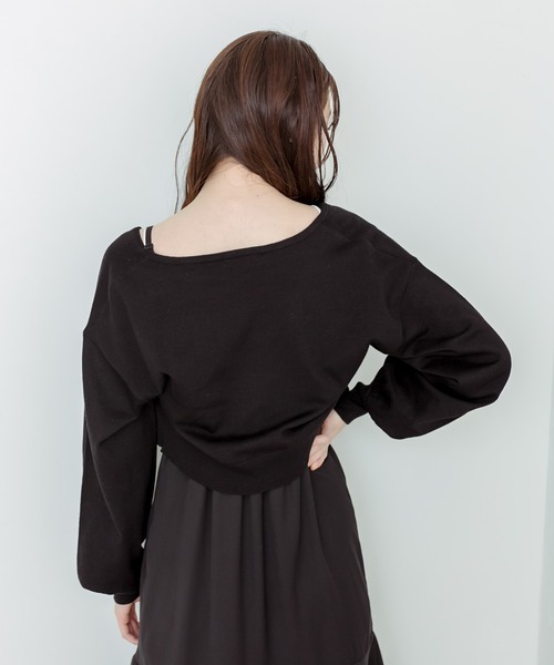 OLIVE des OLIVE(オリーブデオリーブ)の「ハートボタンクロップドカーディガン(カーディガン/ボレロ・レディース・レッド/オフホワイト/サックスブルー/ピンク/ブラック・FREE)」の16枚目の写真