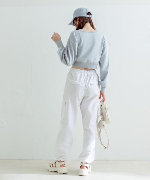 OLIVE des OLIVE(オリーブデオリーブ)の「ハートボタンクロップドカーディガン(カーディガン/ボレロ・レディース・レッド/オフホワイト/サックスブルー/ピンク/ブラック・FREE)」の20枚目の写真