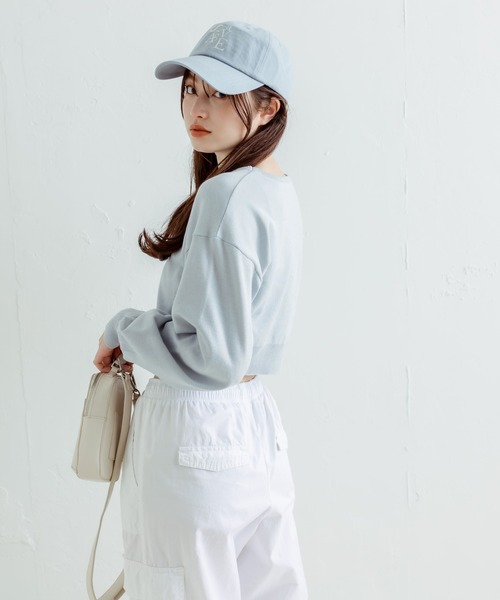 OLIVE des OLIVE(オリーブデオリーブ)の「ハートボタンクロップドカーディガン(カーディガン/ボレロ・レディース・レッド/オフホワイト/サックスブルー/ピンク/ブラック・FREE)」の22枚目の写真