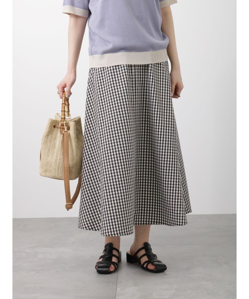 Lugnoncure（ルノンキュール）の「【BRING Material】フレアスカート（スカート・レディース・ネイビー/グリーン/ブラック・ﾌﾘ-）」の2枚目の写真