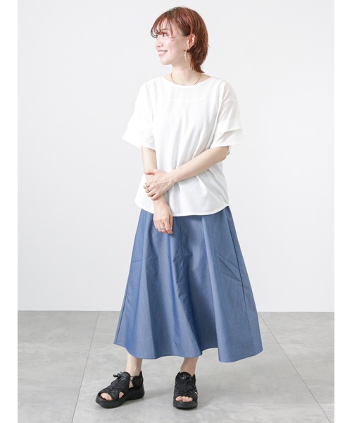 Lugnoncure（ルノンキュール）の「【BRING Material】フレアスカート（スカート・レディース・ネイビー/グリーン/ブラック・ﾌﾘ-）」の7枚目の写真