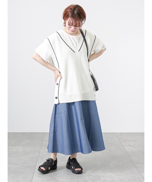 Lugnoncure（ルノンキュール）の「【BRING Material】フレアスカート（スカート・レディース・ネイビー/グリーン/ブラック・ﾌﾘ-）」の8枚目の写真