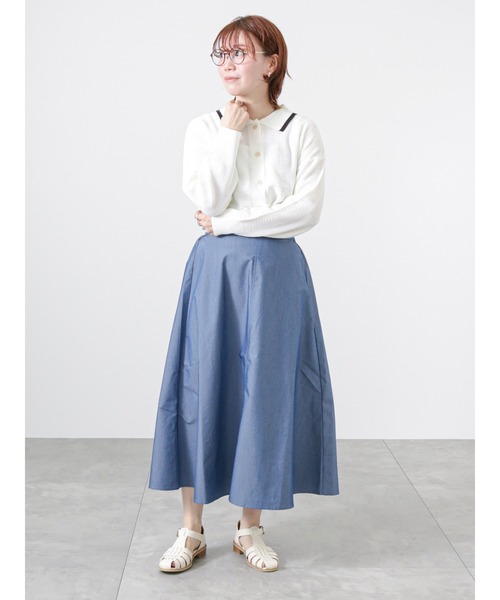 Lugnoncure（ルノンキュール）の「【BRING Material】フレアスカート（スカート・レディース・ネイビー/グリーン/ブラック・ﾌﾘ-）」の10枚目の写真