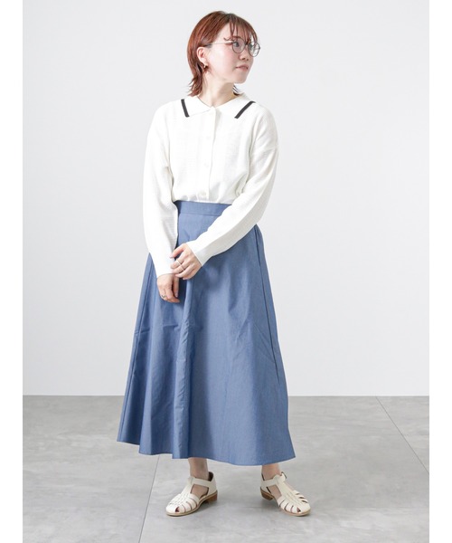 Lugnoncure（ルノンキュール）の「【BRING Material】フレアスカート（スカート・レディース・ネイビー/グリーン/ブラック・ﾌﾘ-）」の11枚目の写真