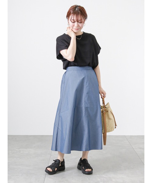 Lugnoncure（ルノンキュール）の「【BRING Material】フレアスカート（スカート・レディース・ネイビー/グリーン/ブラック・ﾌﾘ-）」の12枚目の写真