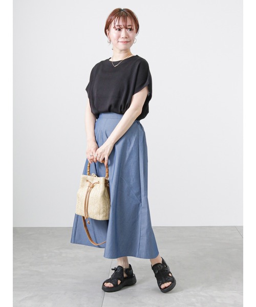 Lugnoncure（ルノンキュール）の「【BRING Material】フレアスカート（スカート・レディース・ネイビー/グリーン/ブラック・ﾌﾘ-）」の13枚目の写真