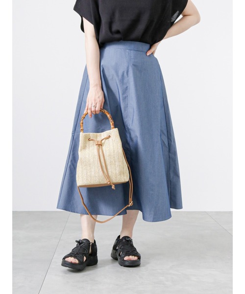 Lugnoncure（ルノンキュール）の「【BRING Material】フレアスカート（スカート・レディース・ネイビー/グリーン/ブラック・ﾌﾘ-）」の14枚目の写真