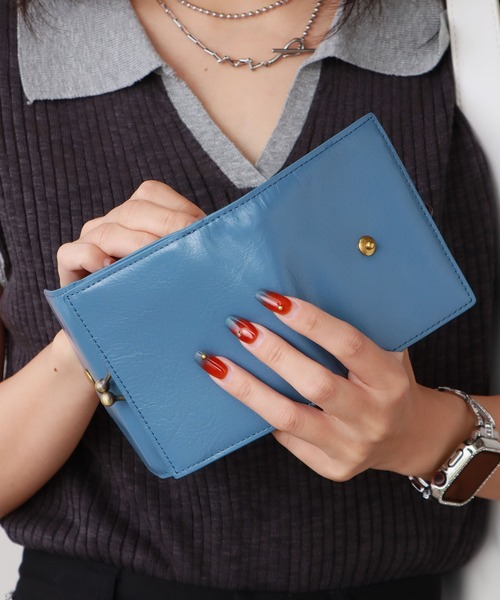 BELLIES YORK/ベリーズヨーク 二つ折り財布 レザー ワンポイント ロゴ