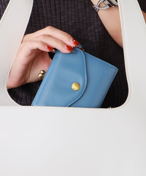 BELLIES YORK/ベリーズヨーク 二つ折り財布 レザー ワンポイント ロゴ