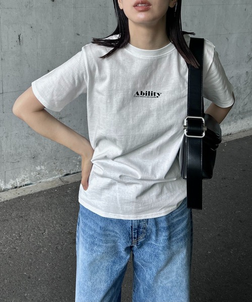 y/m by RIKA（イムバイリカ）の「Ability Tシャツ（Tシャツ/カットソー・レディース・オフホワイト/グリーン・FREE）」の2枚目の写真