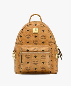 【美品✨️】MCM エムシーエム ミニサイズ リュック サイドスタッズ ブラック エムシーエム MCM MMK6SVE92 バックパック スターク レディース