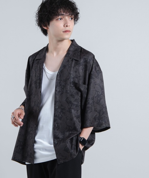 WEGO(ウィゴー)の「WEGO/【WEB限定】アムンゼン ダークペイズリーオープンカラーシャツ(シャツ/ブラウス・メンズ・ダークグリーン/ブラック・MEDIUM/LARGE)」の9枚目の写真