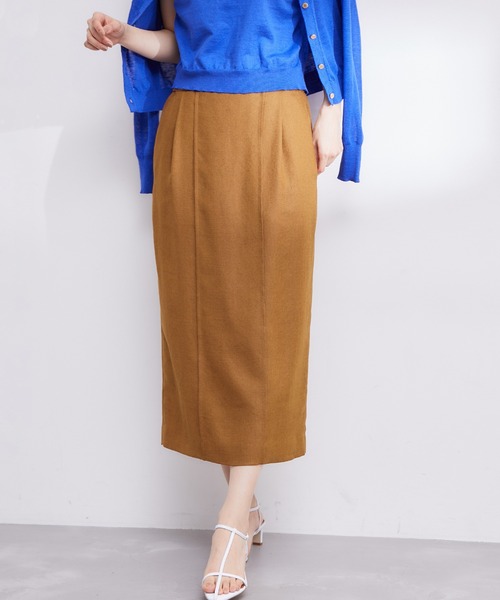 ROPE'（ロペ）の「【雑誌掲載】【洗える】ピンタックタイトスカート/セット対応（スカート・レディース・ホワイト系その他5/キャメル/ベージュ・36/38）」の3枚目の写真