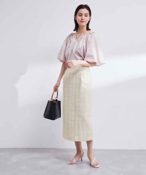 ROPE'（ロペ）の「【雑誌掲載】【洗える】ピンタックタイトスカート/セット対応（スカート・レディース・ホワイト系その他5/キャメル/ベージュ・36/38）」の6枚目の写真