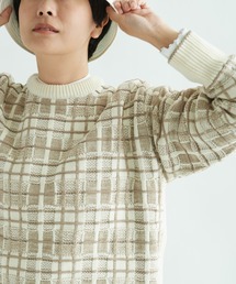 コットンチェックジャカード　プルオーバー