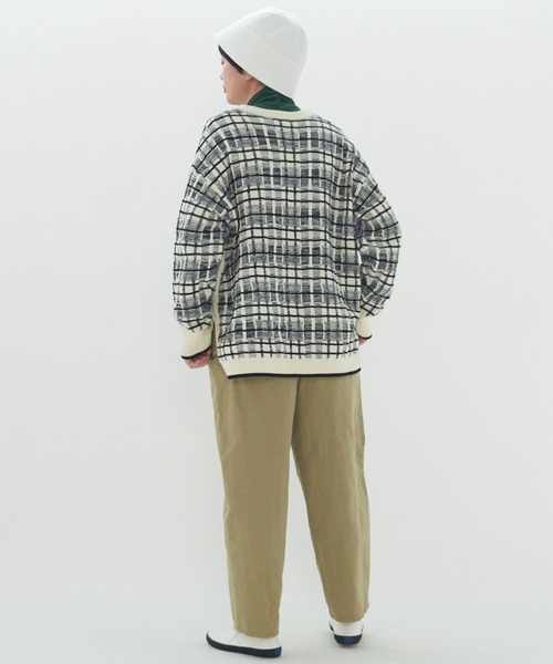 yuni（ユニ　）の「コットンチェックジャカード　プルオーバー（ニット/セーター・レディース・ベージュ/ブラック・FREE）」の12枚目の写真