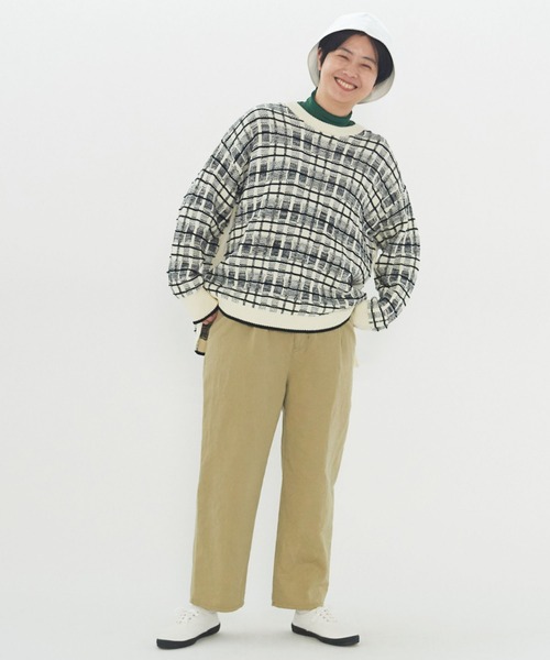 yuni（ユニ　）の「コットンチェックジャカード　プルオーバー（ニット/セーター・レディース・ベージュ/ブラック・FREE）」の15枚目の写真