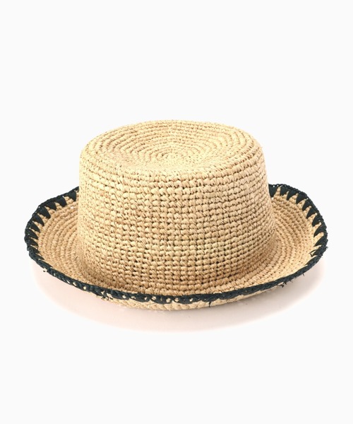 Vincent Pradier（ヴァンサンプラディエ）の「(VINCENT PRADIER)ラフィアバケットハット（ハット・レディース・グリーン/ブラック・FREE）」の6枚目の写真