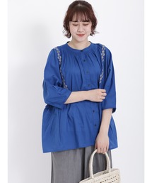 Samansa Mos2 | 切替花刺繍ブラウス(シャツ/ブラウス)