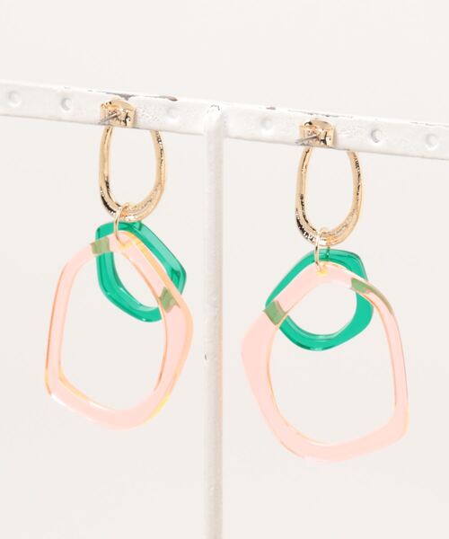 Three Four Time（ｽﾘｰﾌｫｰﾀｲﾑ）の「カラークリアフレームピアス（ピアス（両耳用）・レディース・ピンク/クリア/ブルー・FREE）」の6枚目の写真