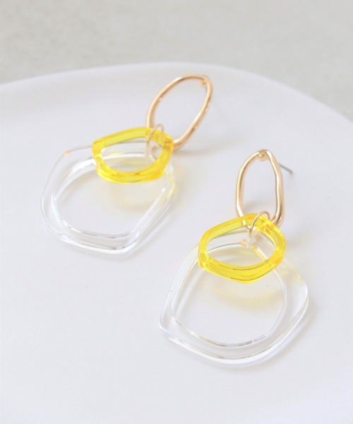 Three Four Time（ｽﾘｰﾌｫｰﾀｲﾑ）の「カラークリアフレームピアス（ピアス（両耳用）・レディース・ピンク/クリア/ブルー・FREE）」の5枚目の写真