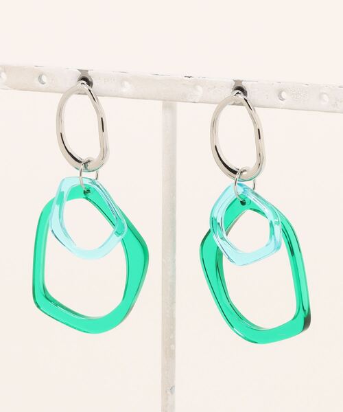 Three Four Time（ｽﾘｰﾌｫｰﾀｲﾑ）の「カラークリアフレームピアス（ピアス（両耳用）・レディース・ピンク/クリア/ブルー・FREE）」の8枚目の写真