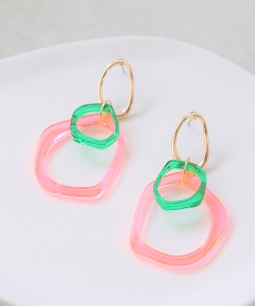 Three Four Time（ｽﾘｰﾌｫｰﾀｲﾑ）の「カラークリアフレームピアス（ピアス（両耳用）・レディース・ピンク/クリア/ブルー・FREE）」の16枚目の写真