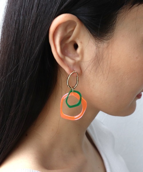 Three Four Time（ｽﾘｰﾌｫｰﾀｲﾑ）の「カラークリアフレームピアス（ピアス（両耳用）・レディース・ピンク/クリア/ブルー・FREE）」の19枚目の写真