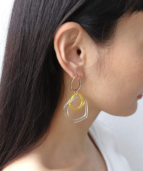 Three Four Time（ｽﾘｰﾌｫｰﾀｲﾑ）の「カラークリアフレームピアス（ピアス（両耳用）・レディース・ピンク/クリア/ブルー・FREE）」の20枚目の写真