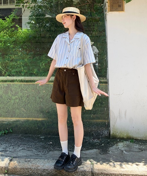 Vipoa（ヴィポア）の「French retro casual stripe shirt（シャツ/ブラウス・レディース・ブルー・FREE）」の20枚目の写真