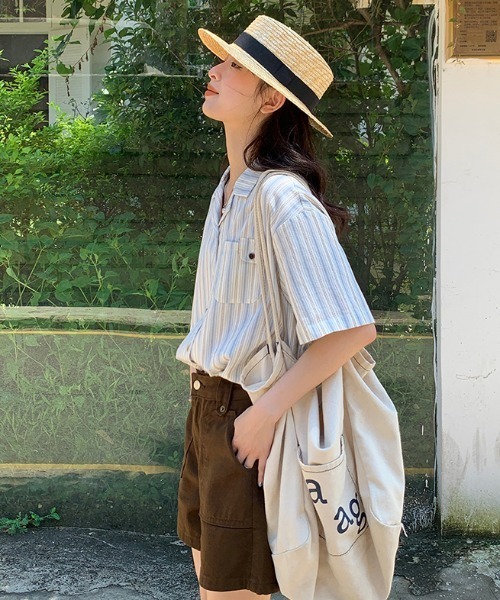 Vipoa（ヴィポア）の「French retro casual stripe shirt（シャツ/ブラウス・レディース・ブルー・FREE）」の17枚目の写真