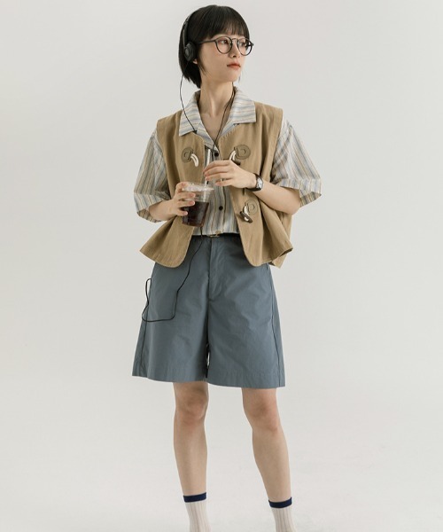 Vipoa（ヴィポア）の「French retro casual stripe shirt（シャツ/ブラウス・レディース・ブルー・FREE）」の10枚目の写真