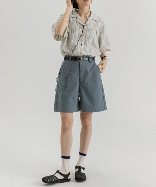 Vipoa（ヴィポア）の「French retro casual stripe shirt（シャツ/ブラウス・レディース・ブルー・FREE）」の2枚目の写真