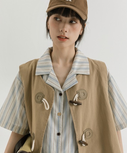 Vipoa（ヴィポア）の「French retro casual stripe shirt（シャツ/ブラウス・レディース・ブルー・FREE）」の21枚目の写真