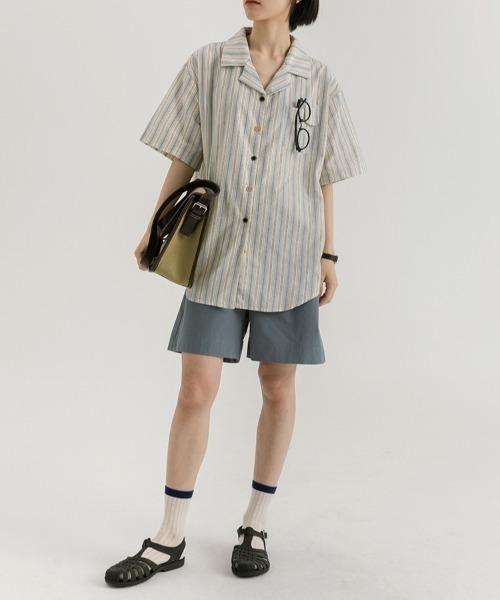 Vipoa（ヴィポア）の「French retro casual stripe shirt（シャツ/ブラウス・レディース・ブルー・FREE）」の15枚目の写真