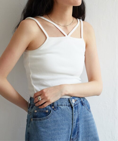 VENCEEXCHANGE（ヴァンスエクスチェンジ）の「カップ付き前後2wayキャミソール（タンクトップ・レディース・ブルー/ブラック/ホワイト/ピンク/グリーン・FREE）」の2枚目の写真