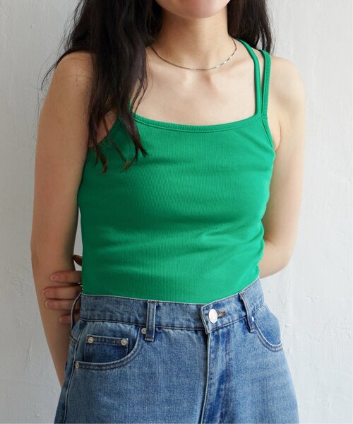 VENCEEXCHANGE（ヴァンスエクスチェンジ）の「カップ付き前後2wayキャミソール（タンクトップ・レディース・ブルー/ブラック/ホワイト/ピンク/グリーン・FREE）」の4枚目の写真