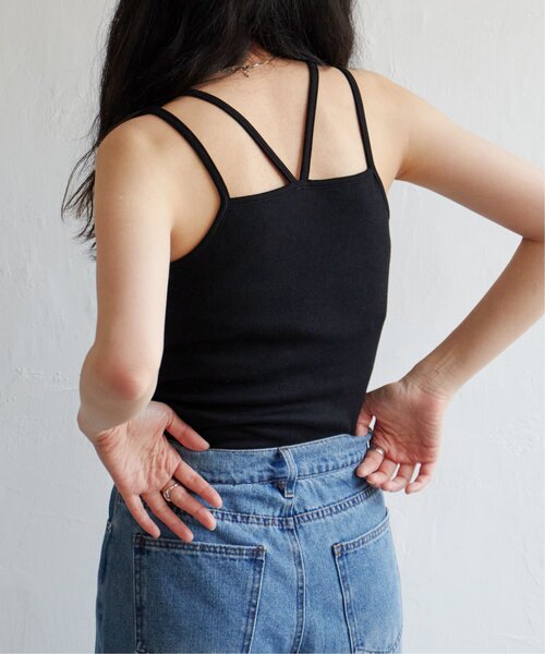 VENCEEXCHANGE（ヴァンスエクスチェンジ）の「カップ付き前後2wayキャミソール（タンクトップ・レディース・ブルー/ブラック/ホワイト/ピンク/グリーン・FREE）」の3枚目の写真