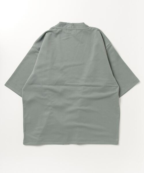 ANPAS（アンパス）の「Quick Dry Ponte Fabric Buttonless Cardigan/ドライ ポンチ 5分袖 ボタンレス カーディガン（カーディガン/ボレロ・メンズ・グレイッシュベージュ/ブラック/グリーン系その他/ブルー系その他・M/L/LL）」の19枚目の写真