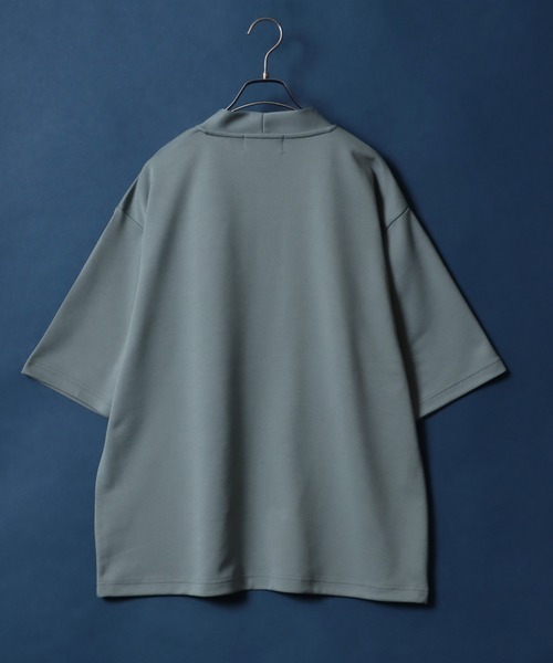 ANPAS（アンパス）の「Quick Dry Ponte Fabric Buttonless Cardigan/ドライ ポンチ 5分袖 ボタンレス カーディガン（カーディガン/ボレロ・メンズ・グレイッシュベージュ/ブラック/グリーン系その他/ブルー系その他・M/L/LL）」の10枚目の写真