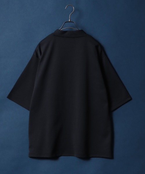 ANPAS（アンパス）の「Quick Dry Ponte Fabric Buttonless Cardigan/ドライ ポンチ 5分袖 ボタンレス カーディガン（カーディガン/ボレロ・メンズ・グレイッシュベージュ/ブラック/グリーン系その他/ブルー系その他・M/L/LL）」の6枚目の写真