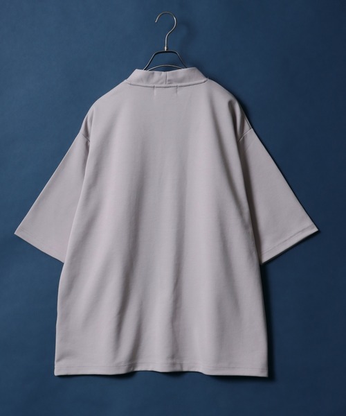 ANPAS（アンパス）の「Quick Dry Ponte Fabric Buttonless Cardigan/ドライ ポンチ 5分袖 ボタンレス カーディガン（カーディガン/ボレロ・メンズ・グレイッシュベージュ/ブラック/グリーン系その他/ブルー系その他・M/L/LL）」の8枚目の写真