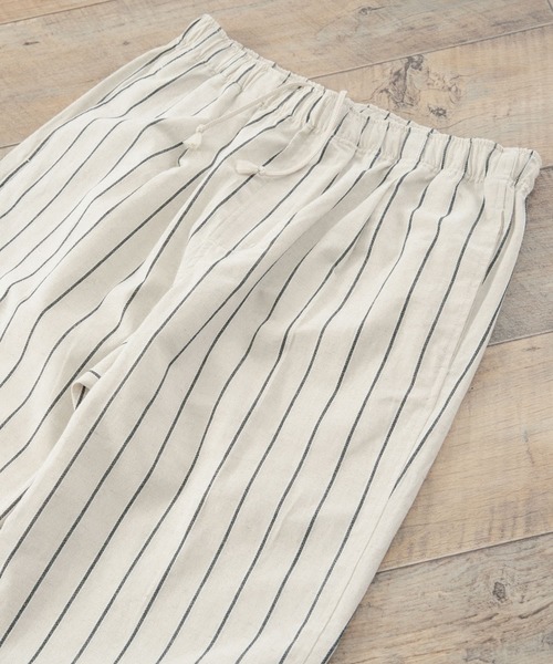 ITEMS URBANRESEARCH(アイテムズ アーバンリサーチ)の「コットンリネン ストライプパンツ(その他パンツ・メンズ・グリーン/ブラック/アイボリー・LARGE/MEDIUM)」の10枚目の写真