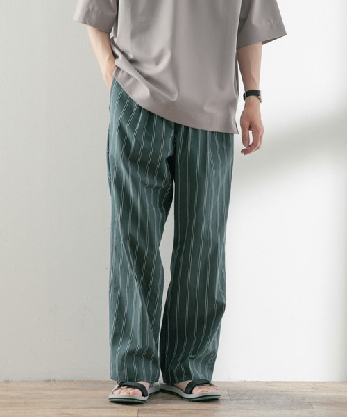 ITEMS URBANRESEARCH(アイテムズ アーバンリサーチ)の「コットンリネン ストライプパンツ(その他パンツ・メンズ・グリーン/ブラック/アイボリー・LARGE/MEDIUM)」の17枚目の写真